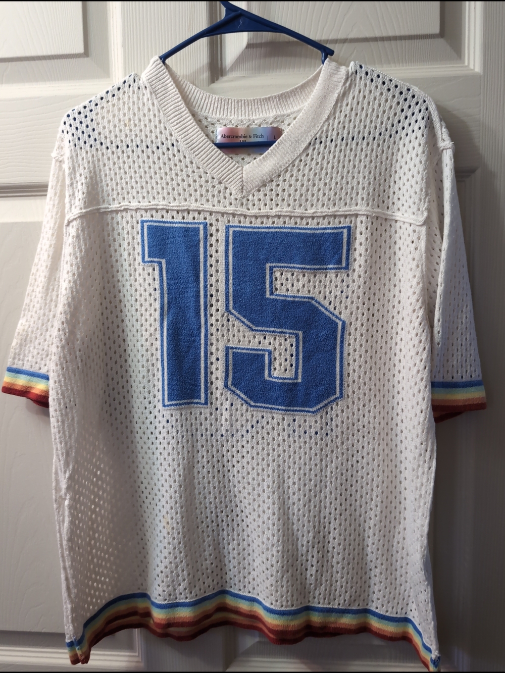 Abercrombie & Fitch Vintage Mesh Jersey with Blue '15'